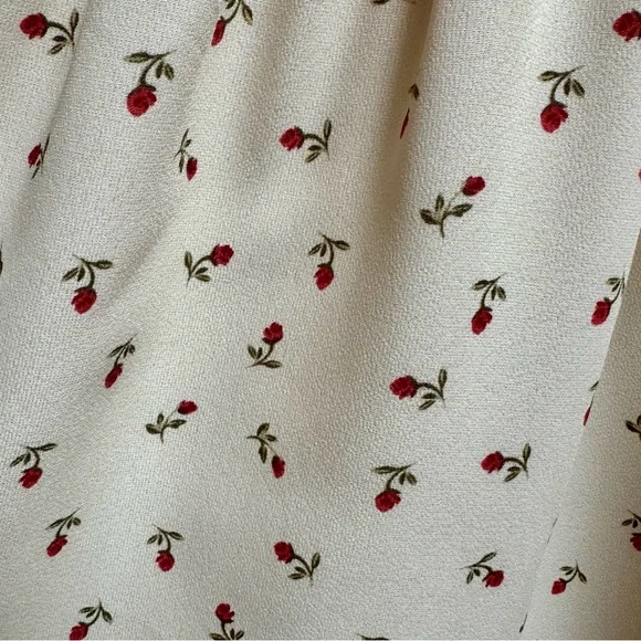 NWT Princess Polly Roza Mini Dress in Beige with Red Floral Print Size 4 - Picture 9 of 15